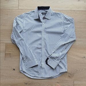 Bugatchi Black and White Grid Pattern Shirt